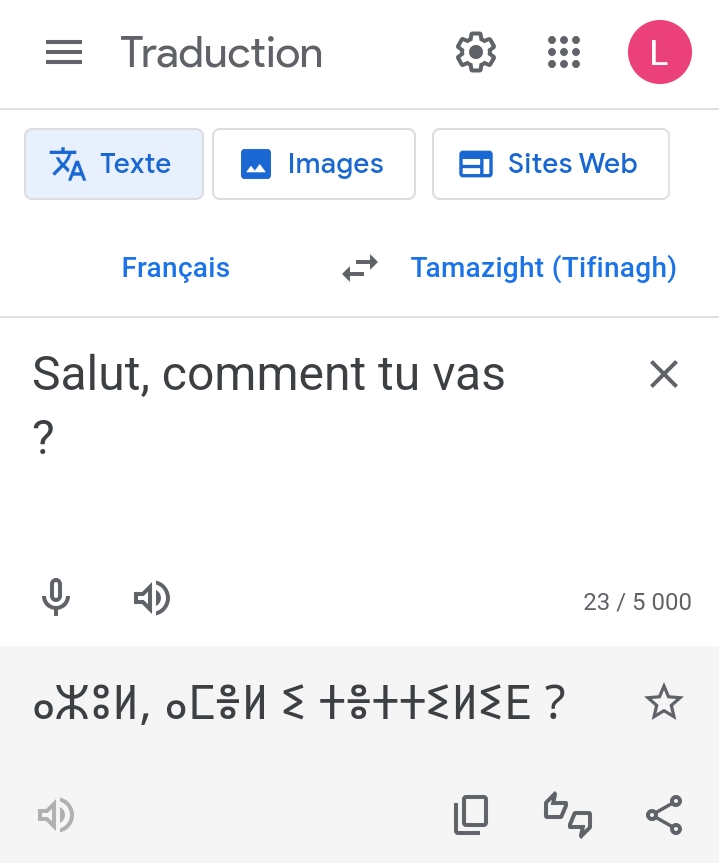 Tamazight Google Traduction