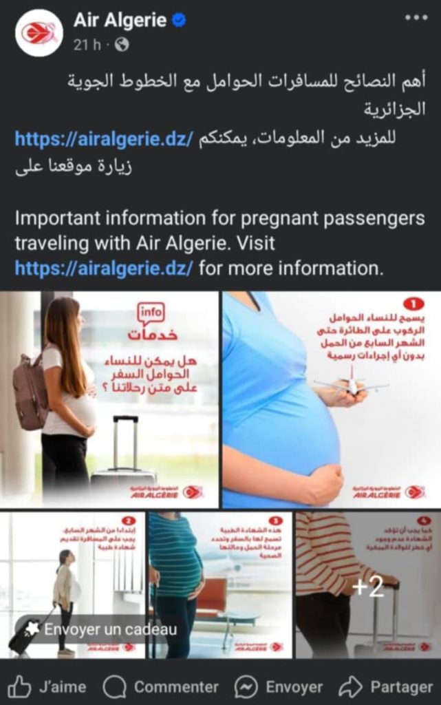 femmes enceintes air algérie