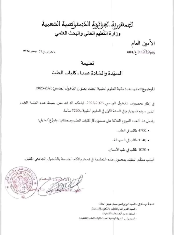 étudiants algérie médecine