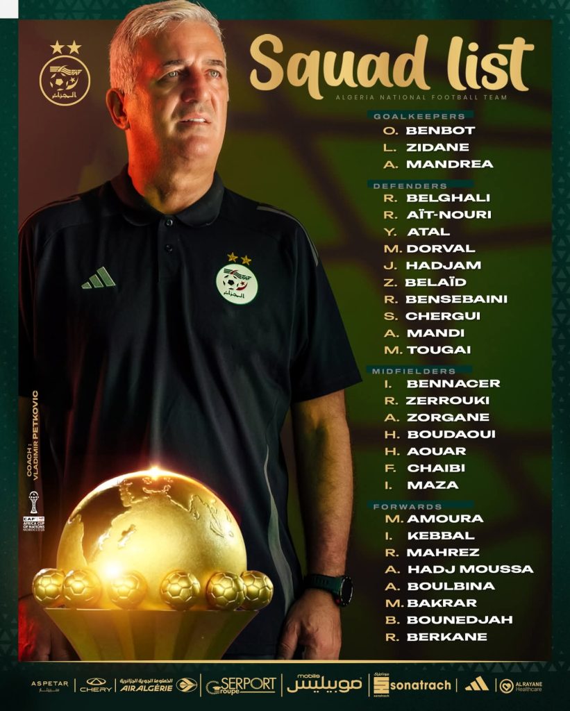 CAN 2025 Algérie liste