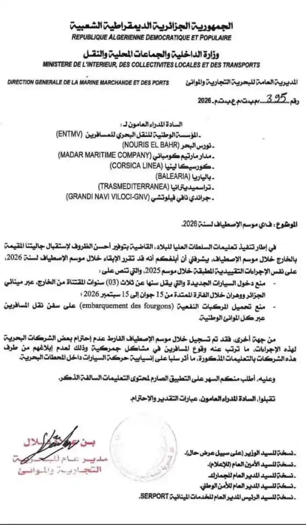 Algérie importation voitures été